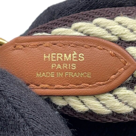 HERMES Bandouliere Angles Cortage Size 1"/41.3" Swift Leather/Canvas Pull No... - Picture 4 of 7